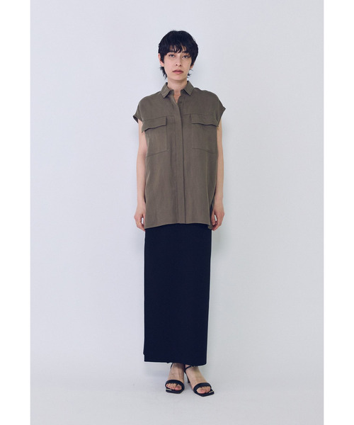 1er Arrondissement(プルミエアロンディスモン)の「テンセルリネンノースリーブシャツ(シャツ/ブラウス・レディース・ブルー系その他3/カーキ/モカ・36/38)」の9枚目の写真