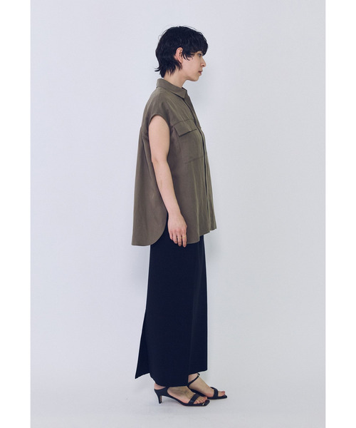 1er Arrondissement(プルミエアロンディスモン)の「テンセルリネンノースリーブシャツ(シャツ/ブラウス・レディース・ブルー系その他3/カーキ/モカ・36/38)」の10枚目の写真