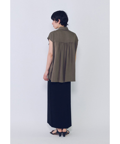 1er Arrondissement(プルミエアロンディスモン)の「テンセルリネンノースリーブシャツ(シャツ/ブラウス・レディース・ブルー系その他3/カーキ/モカ・36/38)」の12枚目の写真