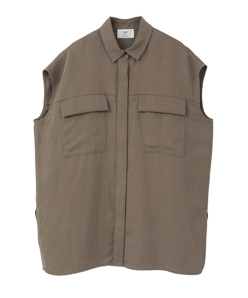 1er Arrondissement(プルミエアロンディスモン)の「テンセルリネンノースリーブシャツ(シャツ/ブラウス・レディース・ブルー系その他3/カーキ/モカ・36/38)」の13枚目の写真