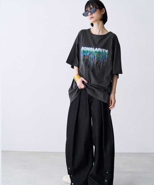 SeeSew（シーソー）の「【UNISEX】PIGMENT RAINBOW TEE/ピグメントレインボーTシャツ（Tシャツ/カットソー・メンズ・ブラック/ホワイト・M/L）」の13枚目の写真