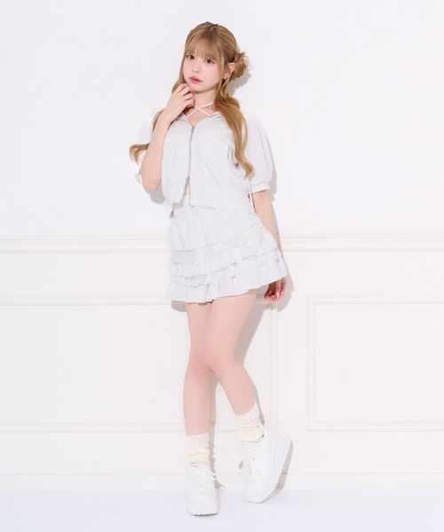 apres jour(アプレジュール)の「ラメポンチレースSETUP(セットアップ・レディース・ピンク/オフホワイト/ブラック・X-LARGE/フリー)」の21枚目の写真