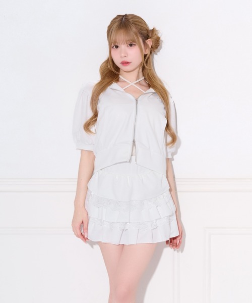 apres jour(アプレジュール)の「ラメポンチレースSETUP(セットアップ・レディース・ピンク/オフホワイト/ブラック・X-LARGE/フリー)」の17枚目の写真