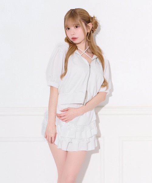 apres jour(アプレジュール)の「ラメポンチレースSETUP(セットアップ・レディース・ピンク/オフホワイト/ブラック・X-LARGE/フリー)」の18枚目の写真