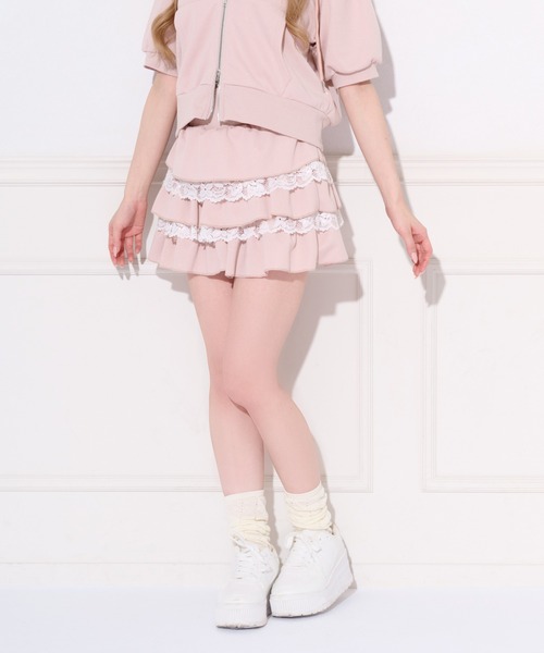 apres jour(アプレジュール)の「ラメポンチレースSETUP(セットアップ・レディース・ピンク/オフホワイト/ブラック・X-LARGE/フリー)」の5枚目の写真