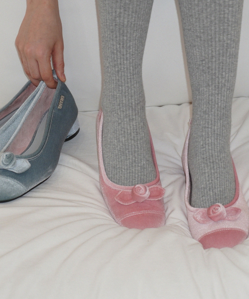 omn Rose Velvet Pumps _2colors