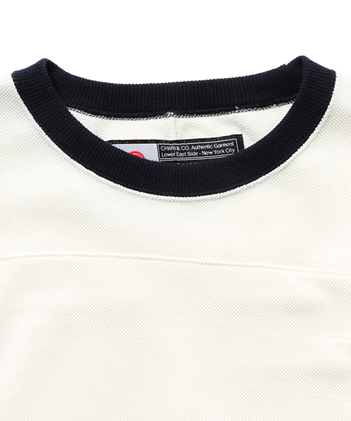 CHARI&CO（チャリアンドコー）の「CHARI&CO / 別注 モトクロス ロングスリーブ Tシャツ（Tシャツ/カットソー・メンズ・ネイビー/オフホワイト・LARGE/SMALL/MEDIUM/X-LARGE）」の3枚目の写真