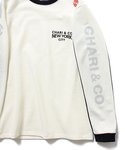 CHARI&CO（チャリアンドコー）の「CHARI&CO / 別注 モトクロス ロングスリーブ Tシャツ（Tシャツ/カットソー・メンズ・ネイビー/オフホワイト・LARGE/SMALL/MEDIUM/X-LARGE）」の6枚目の写真