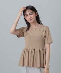 GLOBAL WORK | MATINEE LINE/サマーニットキャミTEEセット/667166(Tシャツ/カットソー)