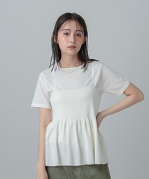 GLOBAL WORK | MATINEE LINE/サマーニットキャミTEEセット/667166(Tシャツ/カットソー)