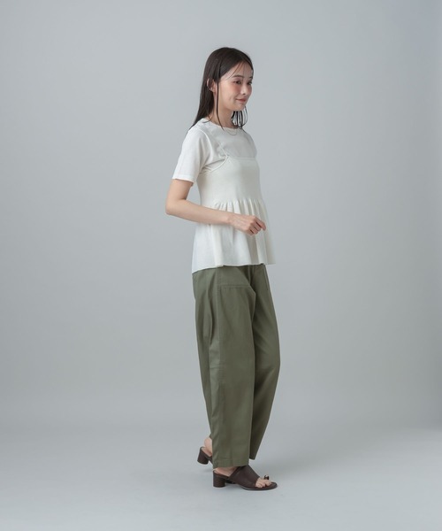 GLOBAL WORK（グローバルワーク）の「MATINEE LINE/サマーニットキャミTEEセット/667166（Tシャツ/カットソー・レディース・オフホワイト/ネイビー/グレイッシュベージュ・LARGE/MEDIUM）」の5枚目の写真