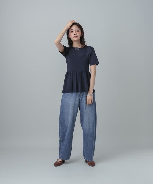 GLOBAL WORK（グローバルワーク）の「MATINEE LINE/サマーニットキャミTEEセット/667166（Tシャツ/カットソー・レディース・オフホワイト/ネイビー/グレイッシュベージュ・LARGE/MEDIUM）」の15枚目の写真