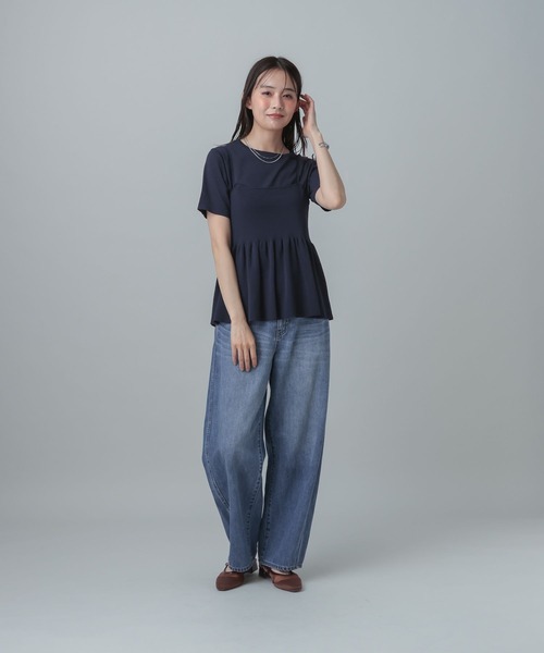 GLOBAL WORK（グローバルワーク）の「MATINEE LINE/サマーニットキャミTEEセット/667166（Tシャツ/カットソー・レディース・オフホワイト/ネイビー/グレイッシュベージュ・LARGE/MEDIUM）」の16枚目の写真