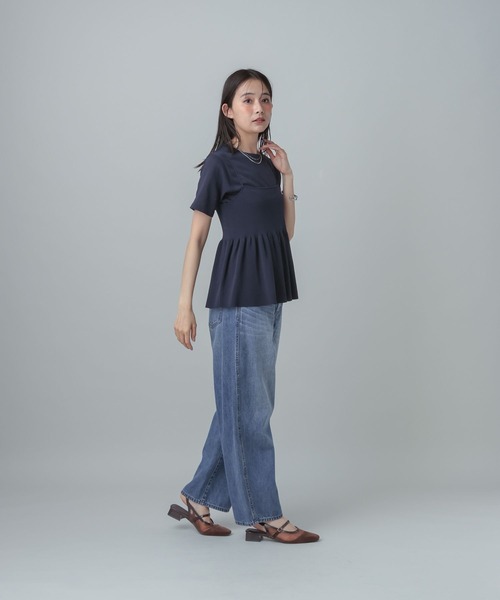 GLOBAL WORK（グローバルワーク）の「MATINEE LINE/サマーニットキャミTEEセット/667166（Tシャツ/カットソー・レディース・オフホワイト/ネイビー/グレイッシュベージュ・LARGE/MEDIUM）」の17枚目の写真