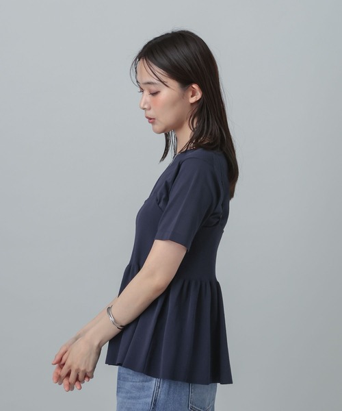 GLOBAL WORK（グローバルワーク）の「MATINEE LINE/サマーニットキャミTEEセット/667166（Tシャツ/カットソー・レディース・オフホワイト/ネイビー/グレイッシュベージュ・LARGE/MEDIUM）」の19枚目の写真
