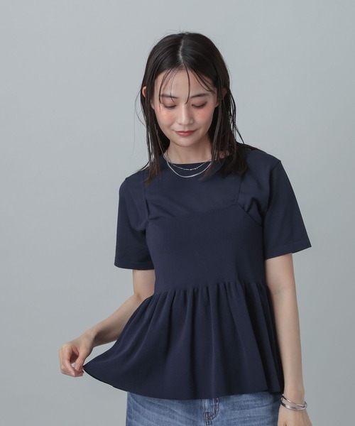 GLOBAL WORK（グローバルワーク）の「MATINEE LINE/サマーニットキャミTEEセット/667166（Tシャツ/カットソー・レディース・オフホワイト/ネイビー/グレイッシュベージュ・LARGE/MEDIUM）」の20枚目の写真