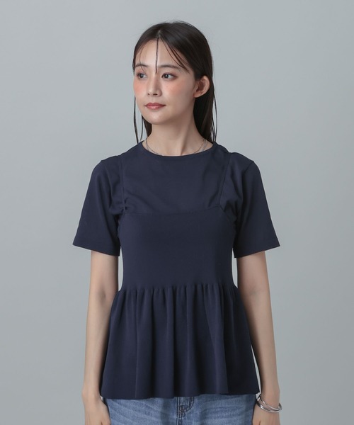 GLOBAL WORK（グローバルワーク）の「MATINEE LINE/サマーニットキャミTEEセット/667166（Tシャツ/カットソー・レディース・オフホワイト/ネイビー/グレイッシュベージュ・LARGE/MEDIUM）」の21枚目の写真