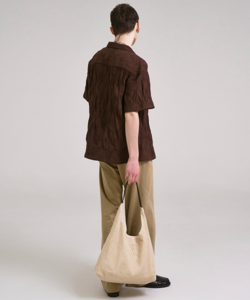 SSIN AND LEE(シンアンドリー)の「コスタルクリンクルオープンハーフシャツブラウン(シャツ/ブラウス・メンズ・その他・MEDIUM/LARGE)」の3枚目の写真