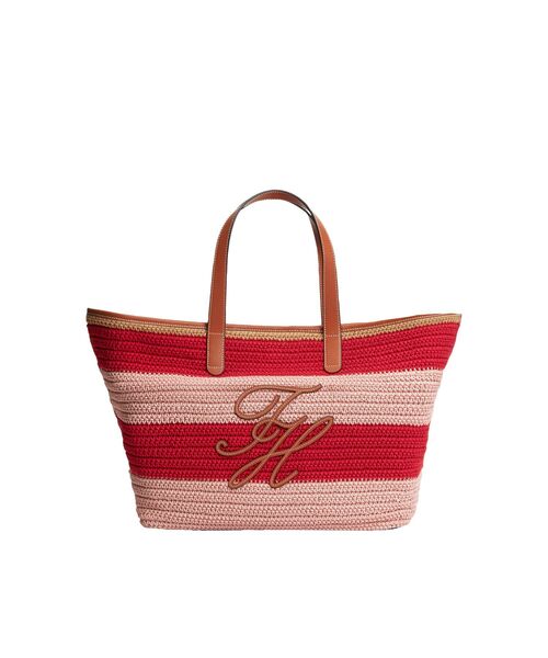 TOMMY HILFIGER(トミーヒルフィガー)の「クロシェマリントートバッグ(トートバッグ・レディース・レッド/ピンク・FREE)」の1枚目の写真