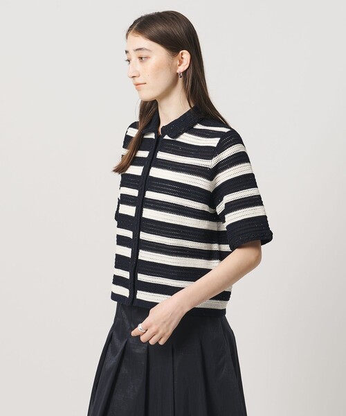 UNITED ARROWS（ユナイテッドアローズ）の「メッシュ スパングル カーディガン ‐ウォッシャブル‐（カーディガン/ボレロ・レディース・オフホワイト/ブラック/その他7・FREE）」の7枚目の写真