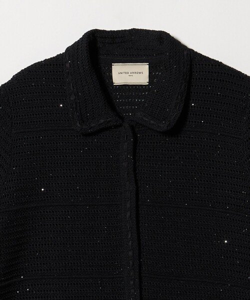 UNITED ARROWS(ユナイテッドアローズ)の「メッシュ スパングル カーディガン ‐ウォッシャブル‐(カーディガン/ボレロ・レディース・オフホワイト/ブラック/その他7・FREE)」の8枚目の写真