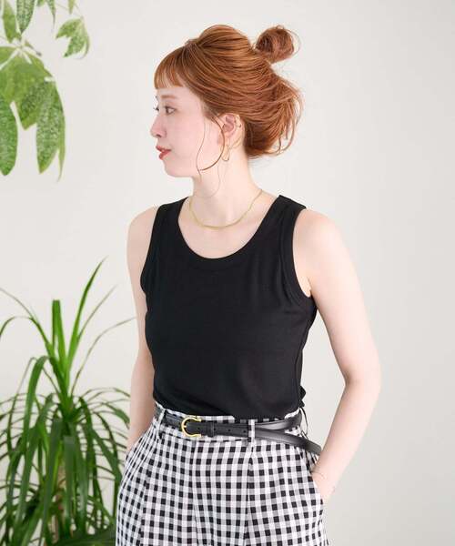 B.C STOCK(ベーセーストック)の「ウォッシャブル / Gleamy / グリーミー ベーシックタンクトップ(Tシャツ/カットソー・レディース・ピンク系その他/ホワイト/サックスブルー/ベージュ/ブラック/ブラウン/チャコールグレー/イエロー・FREE)」の18枚目の写真
