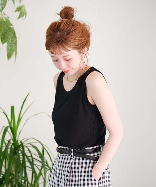 B.C STOCK(ベーセーストック)の「ウォッシャブル / Gleamy / グリーミー ベーシックタンクトップ(Tシャツ/カットソー・レディース・ピンク系その他/ホワイト/サックスブルー/ベージュ/ブラック/ブラウン/チャコールグレー/イエロー・FREE)」の17枚目の写真