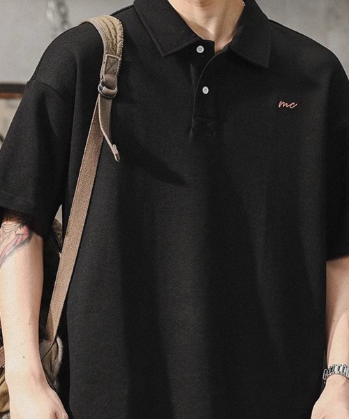 KELVIN(ケルヴァン)の「Loose Polo Tee ルーズポロTシャツ(Tシャツ/カットソー・メンズ・グレー/ブラック・MEDIUM/LARGE)」の6枚目の写真