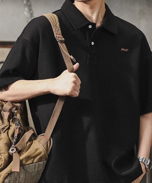 KELVIN(ケルヴァン)の「Loose Polo Tee ルーズポロTシャツ(Tシャツ/カットソー・メンズ・グレー/ブラック・MEDIUM/LARGE)」の7枚目の写真