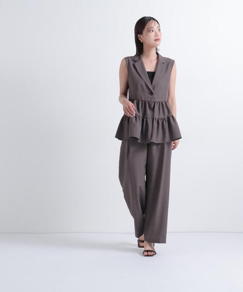 NATURAL BEAUTY BASIC(ナチュラルビューティーベーシック)の「【セットアップ可能】SETUP パンツ(その他パンツ・レディース・ブルー/ダークブラウン・SMALL/MEDIUM)」の3枚目の写真