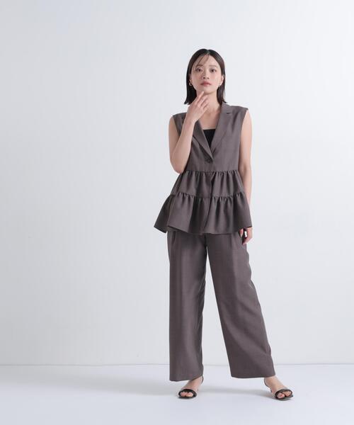 NATURAL BEAUTY BASIC(ナチュラルビューティーベーシック)の「【セットアップ可能】SETUP パンツ(その他パンツ・レディース・ブルー/ダークブラウン・SMALL/MEDIUM)」の6枚目の写真