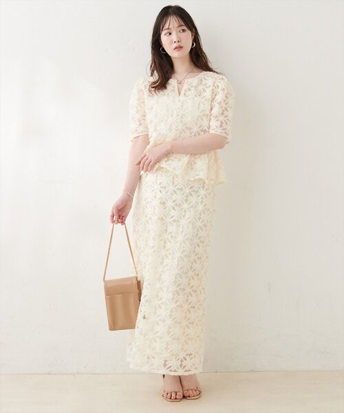 natural couture(ナチュラルクチュール)の「お花刺繍ナロースカート(スカート・レディース・オフホワイト/アイボリー/ブラック・FREE)」の19枚目の写真