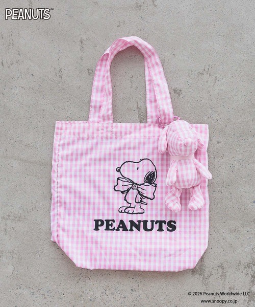 LOWRYS FARM(ローリーズファーム)の「【SNOOPY】ポーチ付きエコBAG 661637/GOODS(エコバッグ/サブバッグ・レディース・ブラック系その他/ブラック/ピンク/ブルー/シルバー/ピンク系その他・FREE)」の5枚目の写真