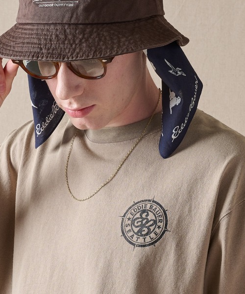 Eddie Bauer(エディーバウアー)の「コンパスプリント 半袖Tシャツ(Tシャツ/カットソー・メンズ・モカ/ワインレッド/ネイビー/ホワイト・S/XL/L/XXL/M)」の16枚目の写真