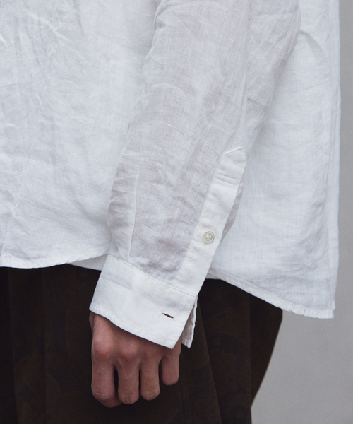 JOURNAL STANDARD relume（ジャーナルスタンダード　レリューム）の「JAMES FABRIC / ジェームスファブリック ガーメントダイ リネンシャツ（シャツ/ブラウス・メンズ・ブラック/エメラルドブルー/ホワイト/ライトグレー/バーガンディー・MEDIUM/LARGE）」の10枚目の写真
