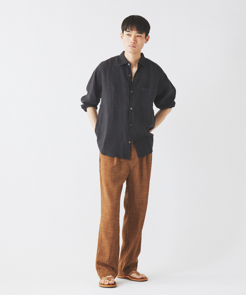 JOURNAL STANDARD relume（ジャーナルスタンダード　レリューム）の「JAMES FABRIC / ジェームスファブリック ガーメントダイ リネンシャツ（シャツ/ブラウス・メンズ・ブラック/エメラルドブルー/ホワイト/ライトグレー/バーガンディー・MEDIUM/LARGE）」の11枚目の写真