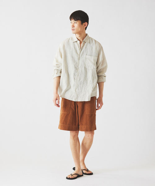 JOURNAL STANDARD relume（ジャーナルスタンダード　レリューム）の「JAMES FABRIC / ジェームスファブリック ガーメントダイ リネンシャツ（シャツ/ブラウス・メンズ・ブラック/エメラルドブルー/ホワイト/ライトグレー/バーガンディー・MEDIUM/LARGE）」の12枚目の写真