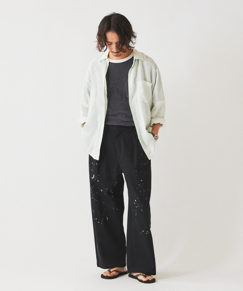 JOURNAL STANDARD relume（ジャーナルスタンダード　レリューム）の「JAMES FABRIC / ジェームスファブリック ガーメントダイ リネンシャツ（シャツ/ブラウス・メンズ・ブラック/エメラルドブルー/ホワイト/ライトグレー/バーガンディー・MEDIUM/LARGE）」の14枚目の写真