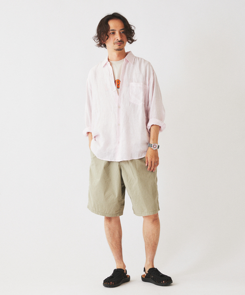 JOURNAL STANDARD relume（ジャーナルスタンダード　レリューム）の「JAMES FABRIC / ジェームスファブリック ガーメントダイ リネンシャツ（シャツ/ブラウス・メンズ・ブラック/エメラルドブルー/ホワイト/ライトグレー/バーガンディー・MEDIUM/LARGE）」の15枚目の写真
