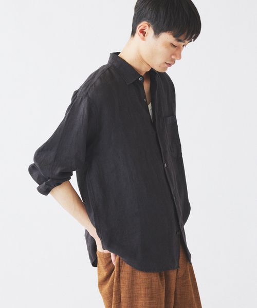 JOURNAL STANDARD relume（ジャーナルスタンダード　レリューム）の「JAMES FABRIC / ジェームスファブリック ガーメントダイ リネンシャツ（シャツ/ブラウス・メンズ・ブラック/エメラルドブルー/ホワイト/ライトグレー/バーガンディー・MEDIUM/LARGE）」の16枚目の写真