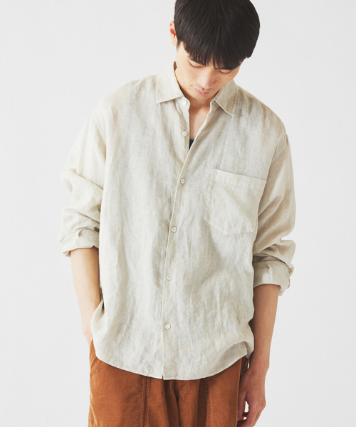 JOURNAL STANDARD relume（ジャーナルスタンダード　レリューム）の「JAMES FABRIC / ジェームスファブリック ガーメントダイ リネンシャツ（シャツ/ブラウス・メンズ・ブラック/エメラルドブルー/ホワイト/ライトグレー/バーガンディー・MEDIUM/LARGE）」の17枚目の写真
