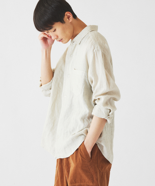 JOURNAL STANDARD relume（ジャーナルスタンダード　レリューム）の「JAMES FABRIC / ジェームスファブリック ガーメントダイ リネンシャツ（シャツ/ブラウス・メンズ・ブラック/エメラルドブルー/ホワイト/ライトグレー/バーガンディー・MEDIUM/LARGE）」の18枚目の写真