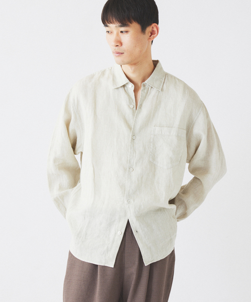JOURNAL STANDARD relume（ジャーナルスタンダード　レリューム）の「JAMES FABRIC / ジェームスファブリック ガーメントダイ リネンシャツ（シャツ/ブラウス・メンズ・ブラック/エメラルドブルー/ホワイト/ライトグレー/バーガンディー・MEDIUM/LARGE）」の19枚目の写真