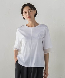 la.f…（ラエフ）の「シアー切り替えカットソー（Tシャツ/カットソー）」