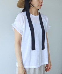 yuni | △強撚C/Ny sheer gather sleeve pullover(Tシャツ/カットソー)