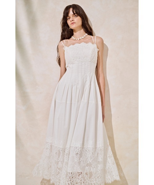 Estella.K(エステラケー)の「Sicilia Lace Dress コードレースタックドレス(ワンピース・レディース・ホワイト/ブラック/ピンク系・FREE)」の2枚目の写真