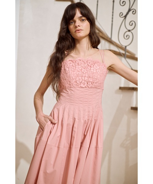 Estella.K(エステラケー)の「Sicilia Lace Dress コードレースタックドレス(ワンピース・レディース・ホワイト/ブラック/ピンク系・FREE)」の15枚目の写真