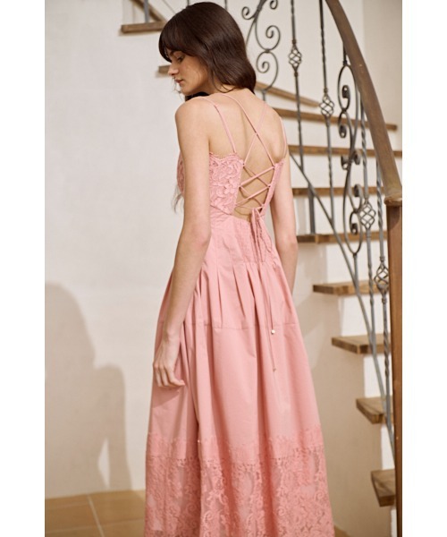 Estella.K(エステラケー)の「Sicilia Lace Dress コードレースタックドレス(ワンピース・レディース・ホワイト/ブラック/ピンク系・FREE)」の16枚目の写真