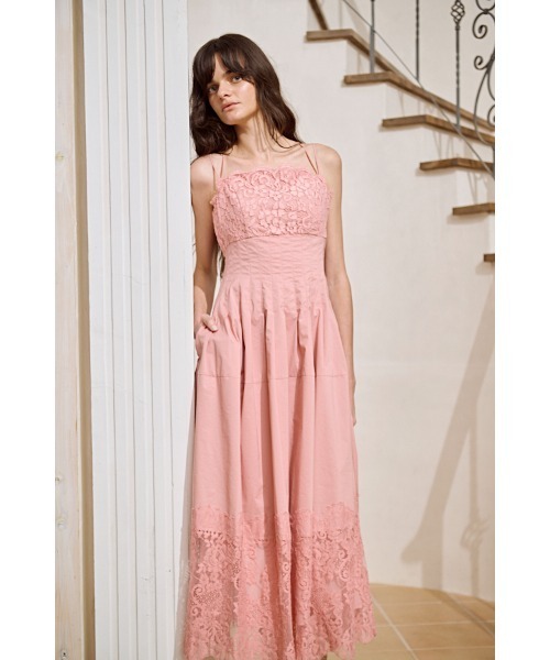 Estella.K(エステラケー)の「Sicilia Lace Dress コードレースタックドレス(ワンピース・レディース・ホワイト/ブラック/ピンク系・FREE)」の17枚目の写真