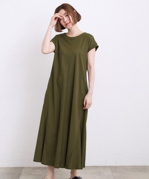 grove(グローブ)の「【低身長さんも選べる着丈】モクロディフレンチワンピース(ワンピース・レディース・ボルドー/カーキ/ブラック/ブルー系その他/ブラウン系その他・02/03)」の3枚目の写真
